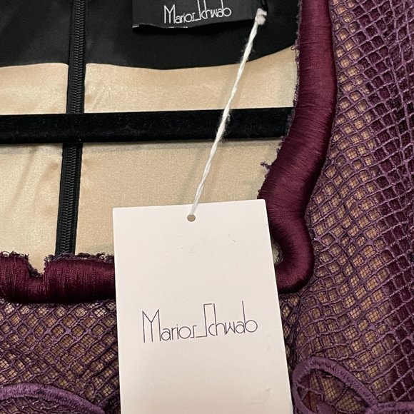 Marios Schwab Guipure Lace and Satin Dress w/ Nude Illusion Lining - Picture 8 of 12